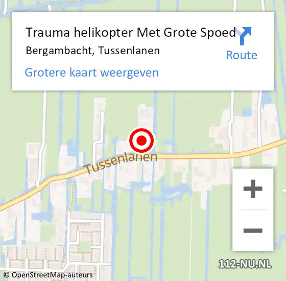 Locatie op kaart van de 112 melding: Trauma helikopter Met Grote Spoed Naar Bergambacht, Tussenlanen op 29 januari 2022 05:51