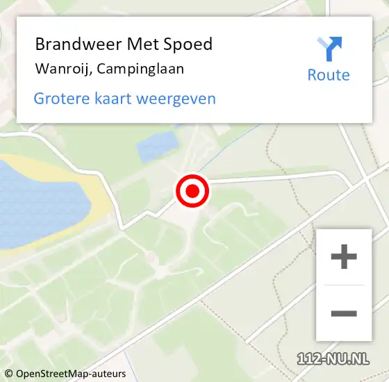 Locatie op kaart van de 112 melding: Brandweer Met Spoed Naar Wanroij, Campinglaan op 29 januari 2022 05:54