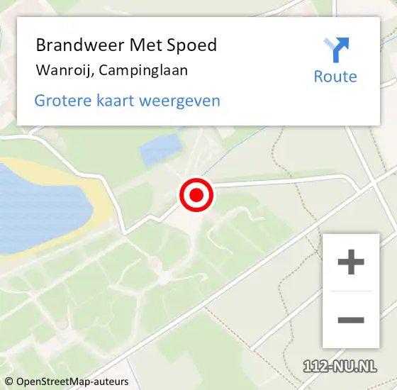 Locatie op kaart van de 112 melding: Brandweer Met Spoed Naar Wanroij, Campinglaan op 29 januari 2022 06:02