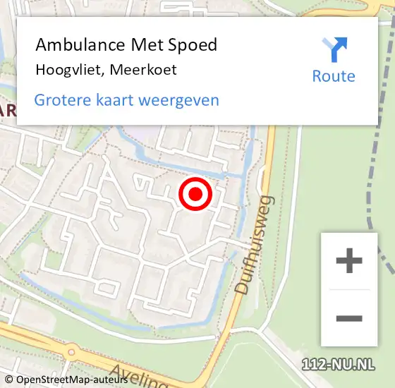 Locatie op kaart van de 112 melding: Ambulance Met Spoed Naar Rozenburg, Meerkoet op 29 januari 2022 08:00