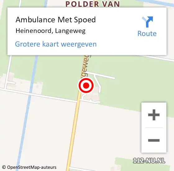 Locatie op kaart van de 112 melding: Ambulance Met Spoed Naar Heinenoord, Langeweg op 29 januari 2022 08:57