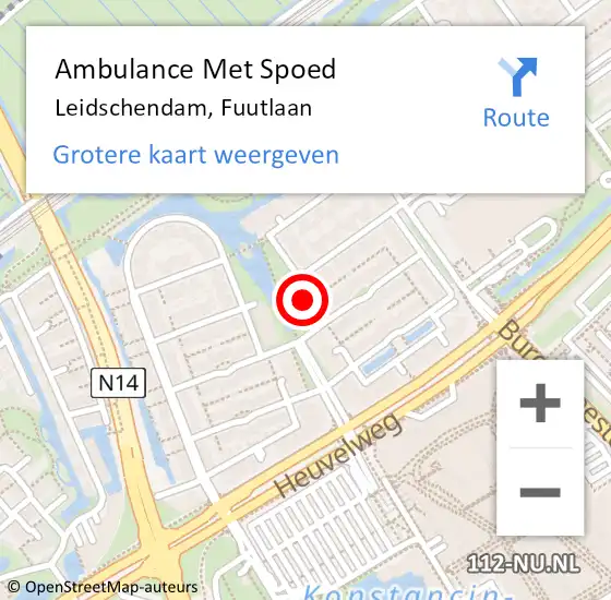 Locatie op kaart van de 112 melding: Ambulance Met Spoed Naar Leidschendam, Fuutlaan op 29 januari 2022 09:31