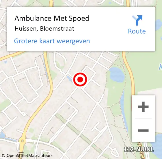 Locatie op kaart van de 112 melding: Ambulance Met Spoed Naar Huissen, Bloemstraat op 29 januari 2022 10:01