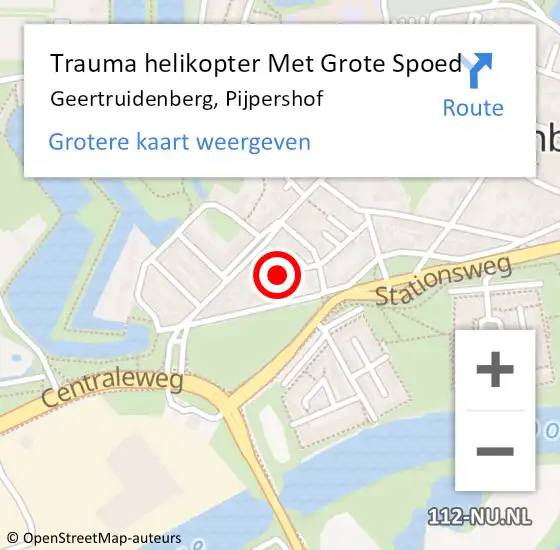 Locatie op kaart van de 112 melding: Trauma helikopter Met Grote Spoed Naar Geertruidenberg, Pijpershof op 29 januari 2022 10:32