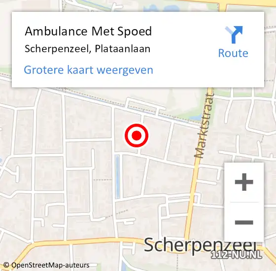 Locatie op kaart van de 112 melding: Ambulance Met Spoed Naar Scherpenzeel, Plataanlaan op 29 januari 2022 10:42