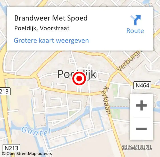 Locatie op kaart van de 112 melding: Brandweer Met Spoed Naar Poeldijk, Voorstraat op 29 januari 2022 11:21