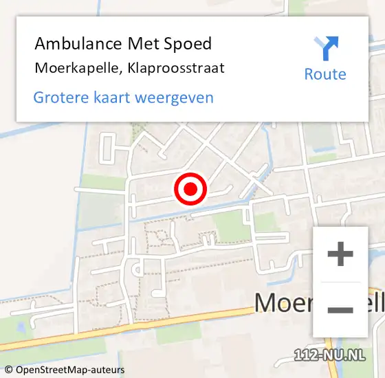 Locatie op kaart van de 112 melding: Ambulance Met Spoed Naar Moerkapelle, Klaproosstraat op 29 januari 2022 11:24