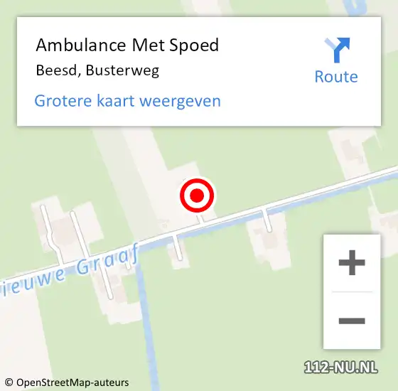 Locatie op kaart van de 112 melding: Ambulance Met Spoed Naar Beesd, Busterweg op 29 januari 2022 11:29