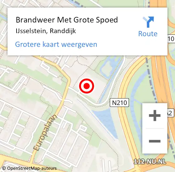 Locatie op kaart van de 112 melding: Brandweer Met Grote Spoed Naar IJsselstein, Randdijk op 29 januari 2022 11:33