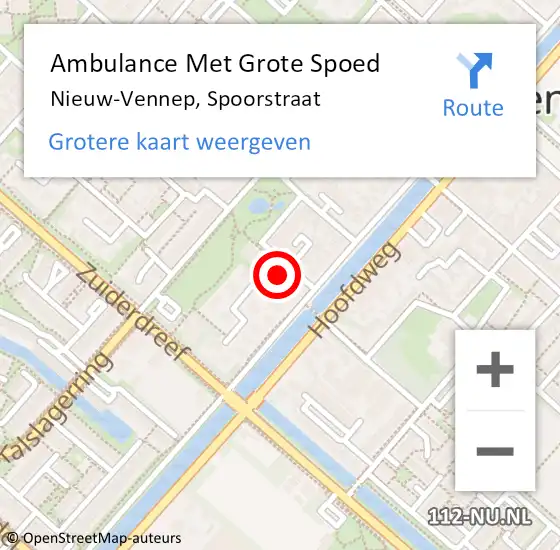 Locatie op kaart van de 112 melding: Ambulance Met Grote Spoed Naar Nieuw-Vennep, Spoorstraat op 29 januari 2022 11:56