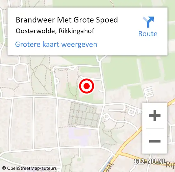 Locatie op kaart van de 112 melding: Brandweer Met Grote Spoed Naar Oosterwolde, Rikkingahof op 29 januari 2022 11:56