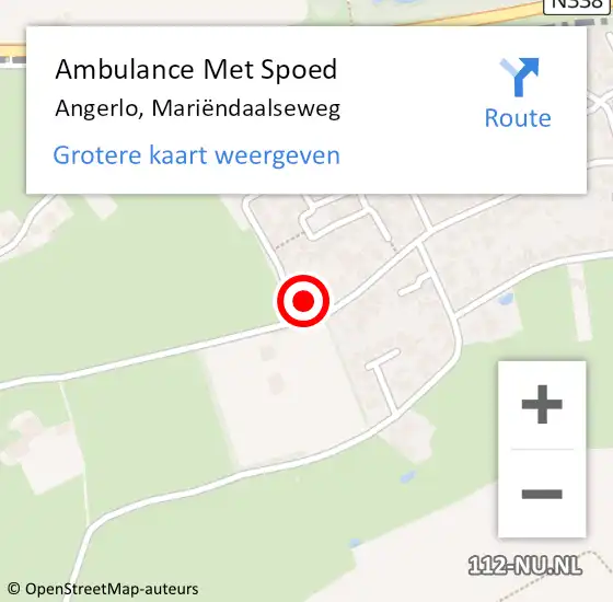 Locatie op kaart van de 112 melding: Ambulance Met Spoed Naar Angerlo, Mariëndaalseweg op 29 januari 2022 12:15