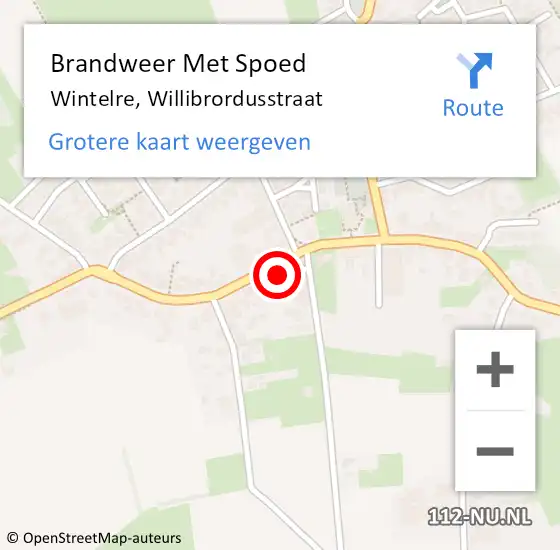 Locatie op kaart van de 112 melding: Brandweer Met Spoed Naar Wintelre, Willibrordusstraat op 29 januari 2022 13:31