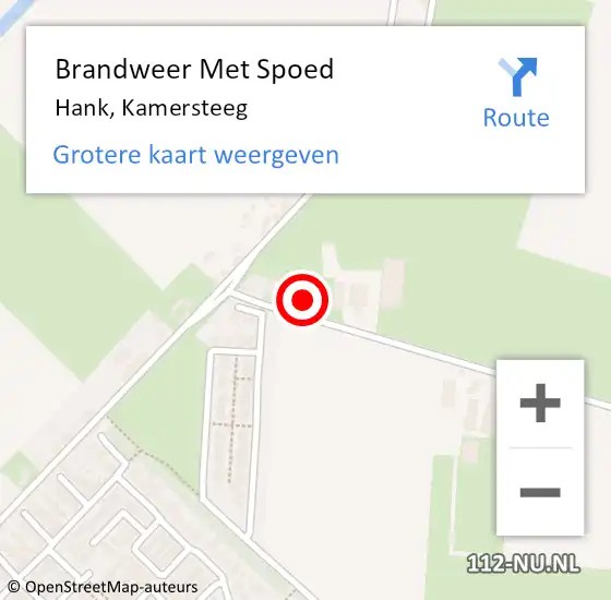 Locatie op kaart van de 112 melding: Brandweer Met Spoed Naar Hank, Kamersteeg op 29 januari 2022 13:49