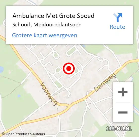 Locatie op kaart van de 112 melding: Ambulance Met Grote Spoed Naar Schoorl, Meidoornplantsoen op 29 januari 2022 14:07