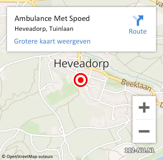 Locatie op kaart van de 112 melding: Ambulance Met Spoed Naar Heveadorp, Tuinlaan op 29 januari 2022 14:15