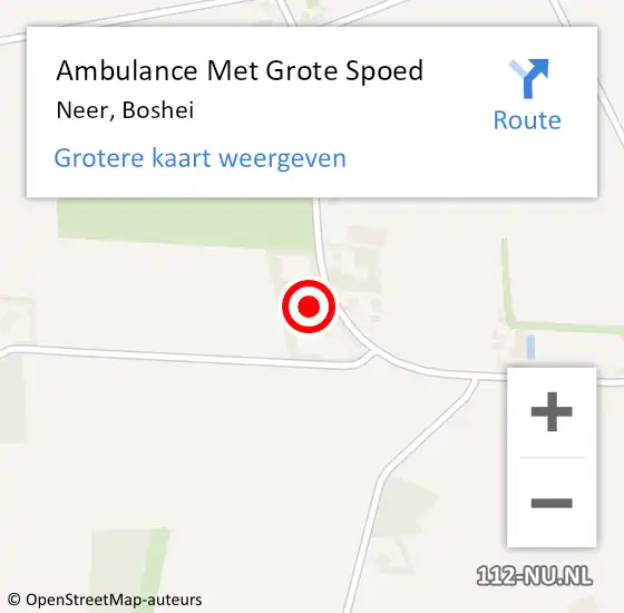 Locatie op kaart van de 112 melding: Ambulance Met Grote Spoed Naar Neer, Boshei op 29 januari 2022 14:17