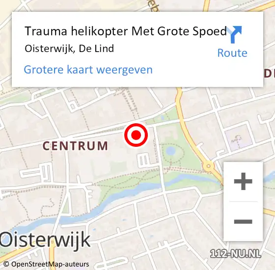 Locatie op kaart van de 112 melding: Trauma helikopter Met Grote Spoed Naar Oisterwijk, De Lind op 29 januari 2022 14:37
