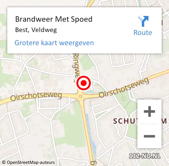 Locatie op kaart van de 112 melding: Brandweer Met Spoed Naar Best, Veldweg op 29 januari 2022 15:08