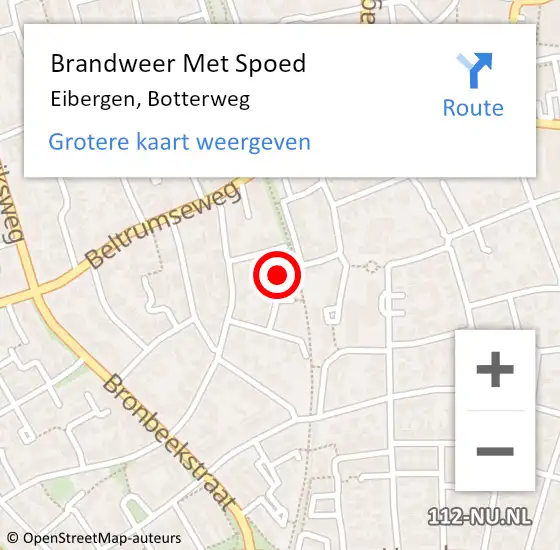 Locatie op kaart van de 112 melding: Brandweer Met Spoed Naar Eibergen, Botterweg op 29 januari 2022 15:32