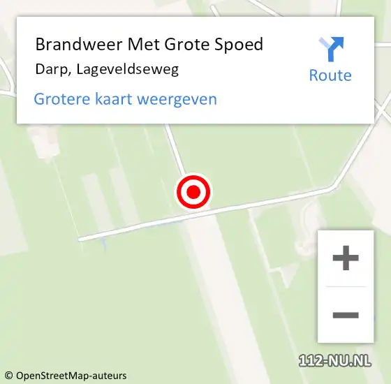 Locatie op kaart van de 112 melding: Brandweer Met Grote Spoed Naar Darp, Lageveldseweg op 29 januari 2022 15:33