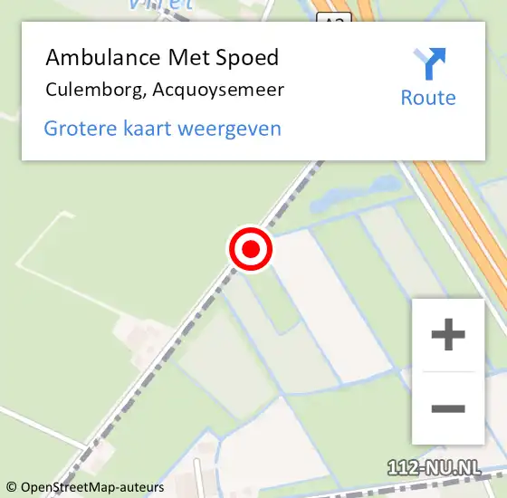 Locatie op kaart van de 112 melding: Ambulance Met Spoed Naar Culemborg, Acquoysemeer op 29 januari 2022 16:18