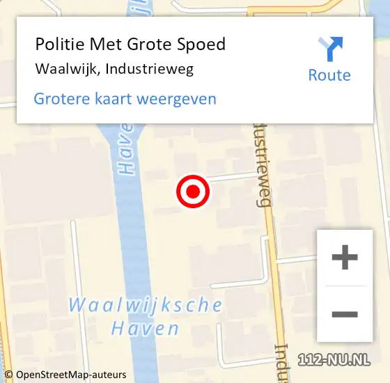 Locatie op kaart van de 112 melding: Politie Met Grote Spoed Naar Waalwijk, Industrieweg op 29 januari 2022 16:35