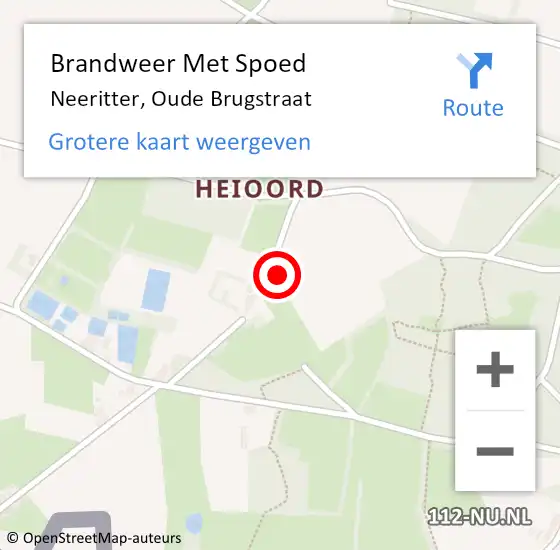 Locatie op kaart van de 112 melding: Brandweer Met Spoed Naar Neeritter, Oude Brugstraat op 29 januari 2022 16:38