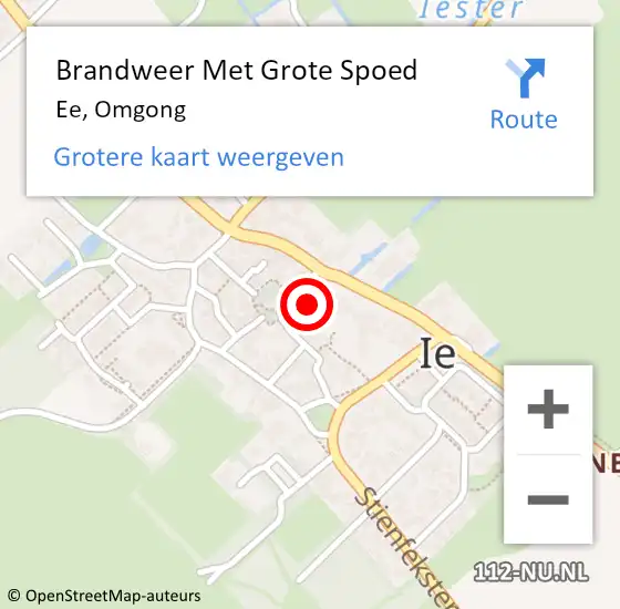 Locatie op kaart van de 112 melding: Brandweer Met Grote Spoed Naar Ee, Omgong op 29 januari 2022 16:53