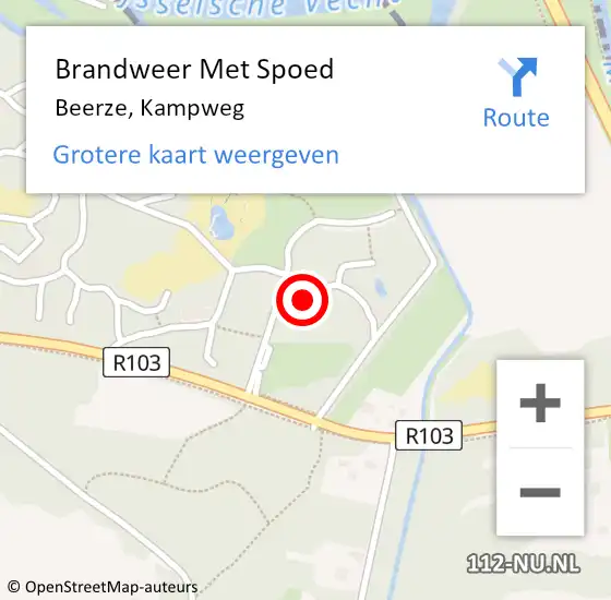 Locatie op kaart van de 112 melding: Brandweer Met Spoed Naar Beerze, Kampweg op 29 januari 2022 16:56
