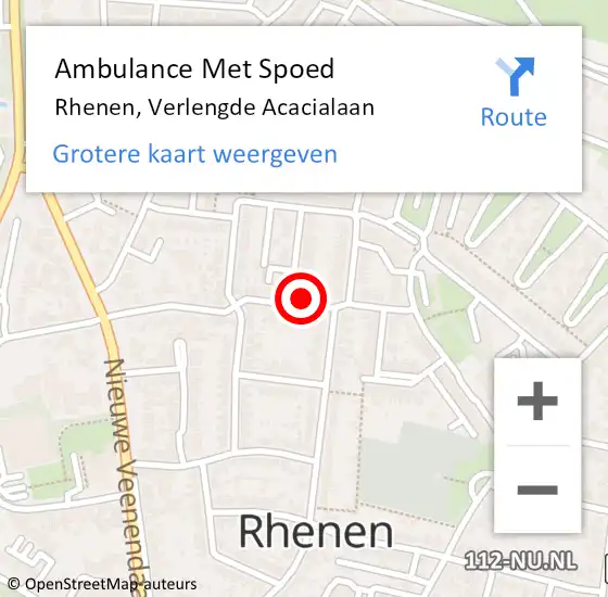 Locatie op kaart van de 112 melding: Ambulance Met Spoed Naar Rhenen, Verlengde Acacialaan op 29 januari 2022 17:05