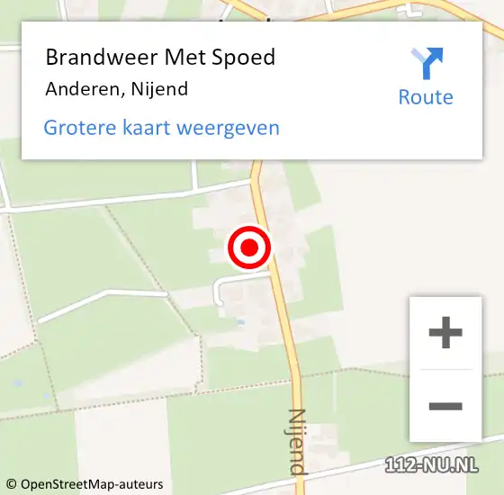 Locatie op kaart van de 112 melding: Brandweer Met Spoed Naar Anderen, Nijend op 29 januari 2022 17:05