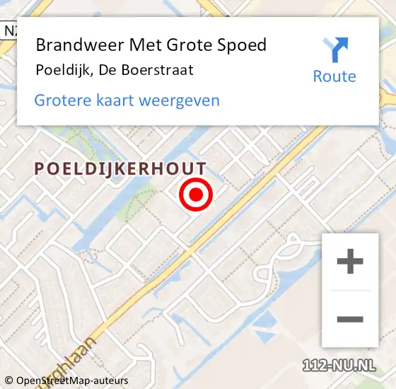 Locatie op kaart van de 112 melding: Brandweer Met Grote Spoed Naar Poeldijk, De Boerstraat op 29 januari 2022 17:05