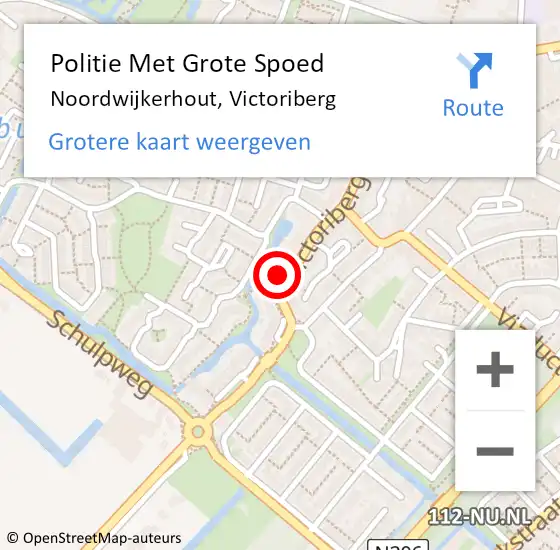 Locatie op kaart van de 112 melding: Politie Met Grote Spoed Naar Noordwijkerhout, Victoriberg op 29 januari 2022 17:09