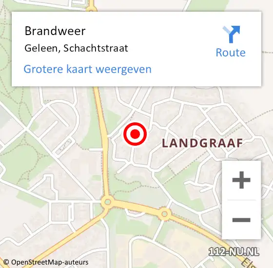 Locatie op kaart van de 112 melding: Brandweer Geleen, Schachtstraat op 6 juli 2014 18:55