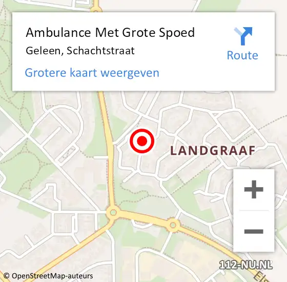 Locatie op kaart van de 112 melding: Ambulance Met Grote Spoed Naar Geleen, Schachtstraat op 6 juli 2014 18:55