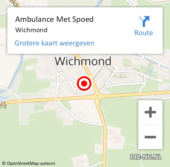 Locatie op kaart van de 112 melding: Ambulance Met Spoed Naar Wichmond op 29 januari 2022 17:23