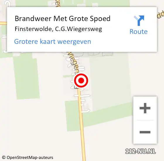 Locatie op kaart van de 112 melding: Brandweer Met Grote Spoed Naar Finsterwolde, C.G.Wiegersweg op 29 januari 2022 17:53