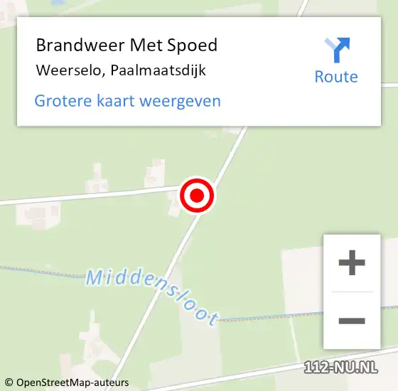 Locatie op kaart van de 112 melding: Brandweer Met Spoed Naar Weerselo, Paalmaatsdijk op 29 januari 2022 18:00