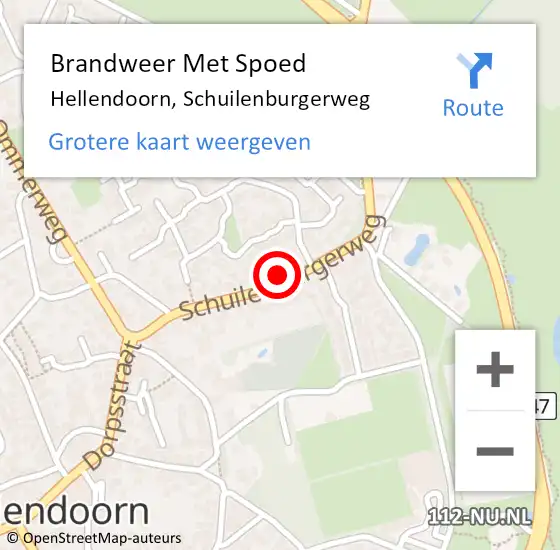 Locatie op kaart van de 112 melding: Brandweer Met Spoed Naar Hellendoorn, Schuilenburgerweg op 29 januari 2022 18:03