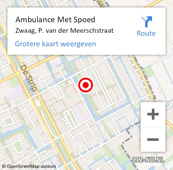 Locatie op kaart van de 112 melding: Ambulance Met Spoed Naar Zwaag, P. van der Meerschstraat op 29 januari 2022 18:26