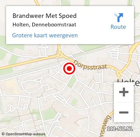 Locatie op kaart van de 112 melding: Brandweer Met Spoed Naar Holten, Denneboomstraat op 29 januari 2022 18:27