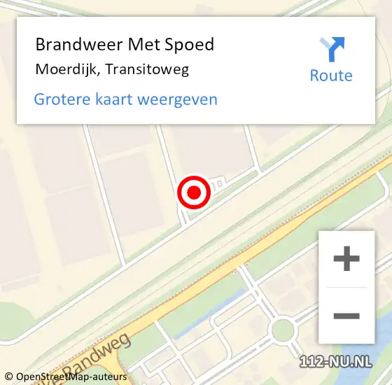 Locatie op kaart van de 112 melding: Brandweer Met Spoed Naar Moerdijk, Transitoweg op 29 januari 2022 18:33