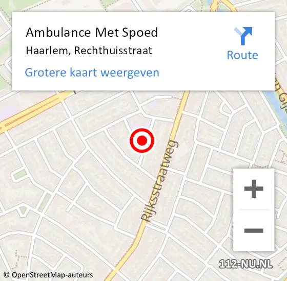 Locatie op kaart van de 112 melding: Ambulance Met Spoed Naar Haarlem, Rechthuisstraat op 29 januari 2022 19:33