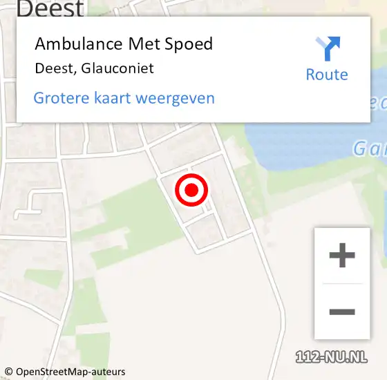 Locatie op kaart van de 112 melding: Ambulance Met Spoed Naar Deest, Glauconiet op 29 januari 2022 19:47