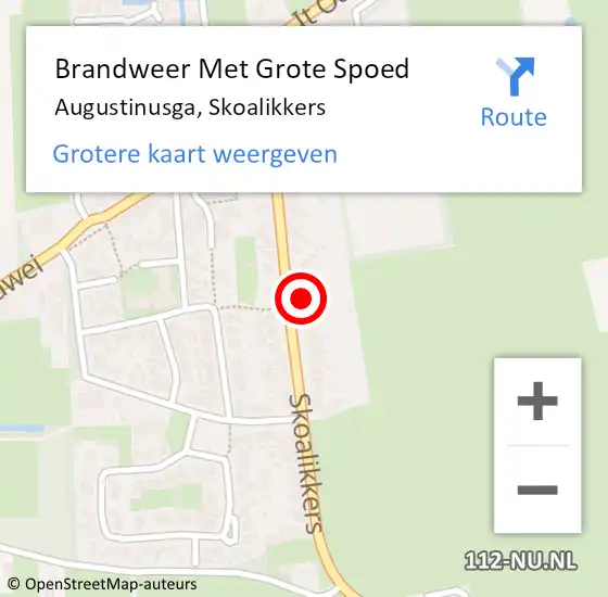 Locatie op kaart van de 112 melding: Brandweer Met Grote Spoed Naar Augustinusga, Skoalikkers op 29 januari 2022 19:48