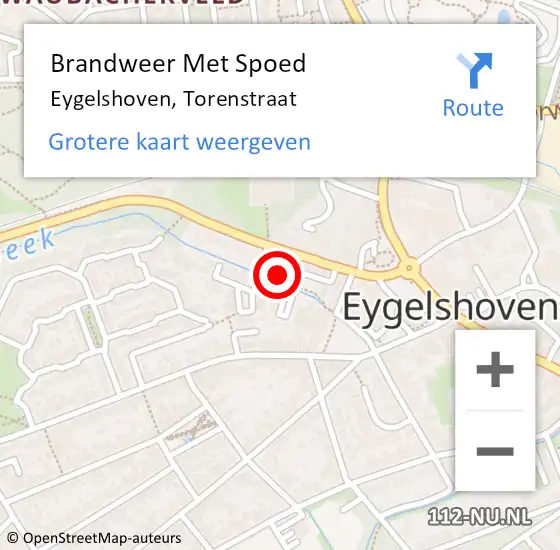 Locatie op kaart van de 112 melding: Brandweer Met Spoed Naar Eygelshoven, Torenstraat op 29 januari 2022 20:29