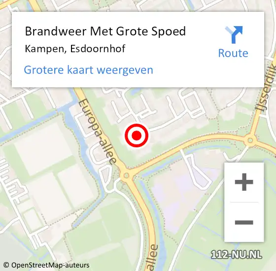 Locatie op kaart van de 112 melding: Brandweer Met Grote Spoed Naar Kampen, Esdoornhof op 29 januari 2022 21:29