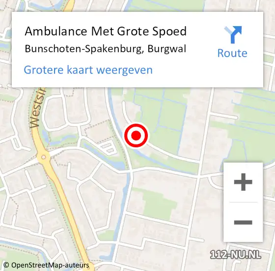 Locatie op kaart van de 112 melding: Ambulance Met Grote Spoed Naar Bunschoten-Spakenburg, Burgwal op 6 juli 2014 19:29