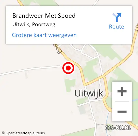 Locatie op kaart van de 112 melding: Brandweer Met Spoed Naar Uitwijk, Poortweg op 29 januari 2022 22:07